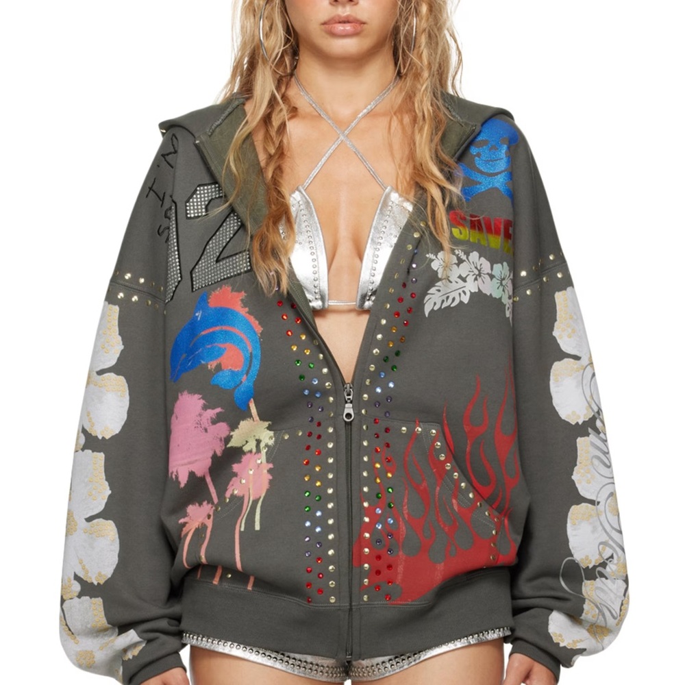 I'M SORRY BY PETRA COLLINS
Gray Mimi Wade Edition Oversized Zip Up Hoodie